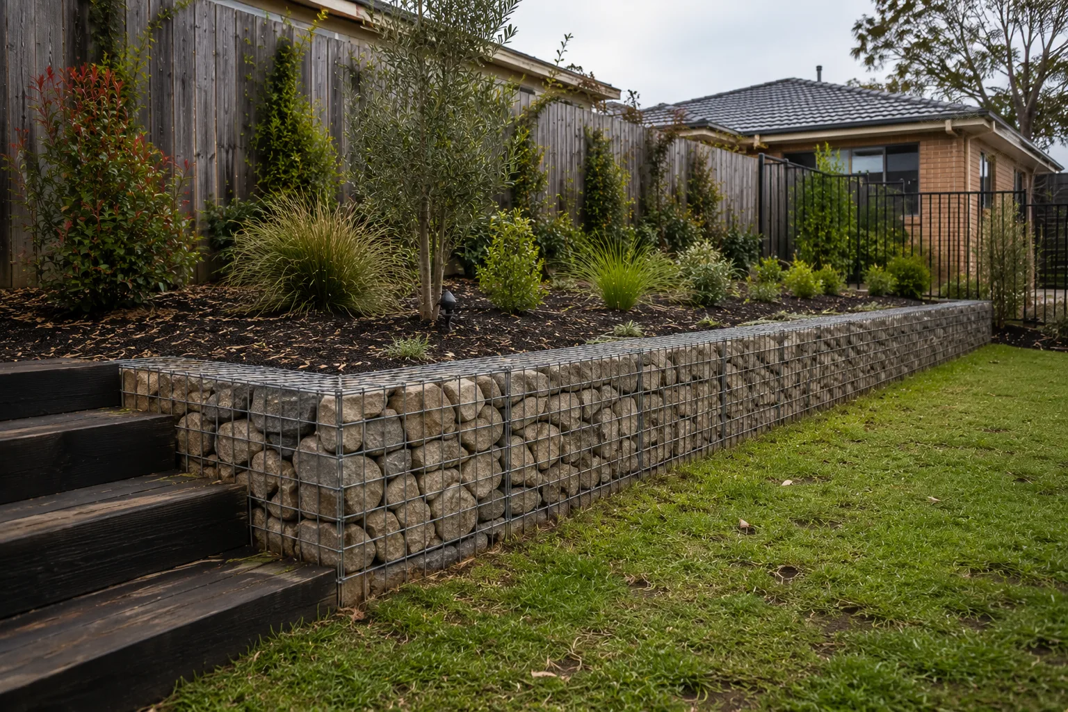 Gabion retaining wall project