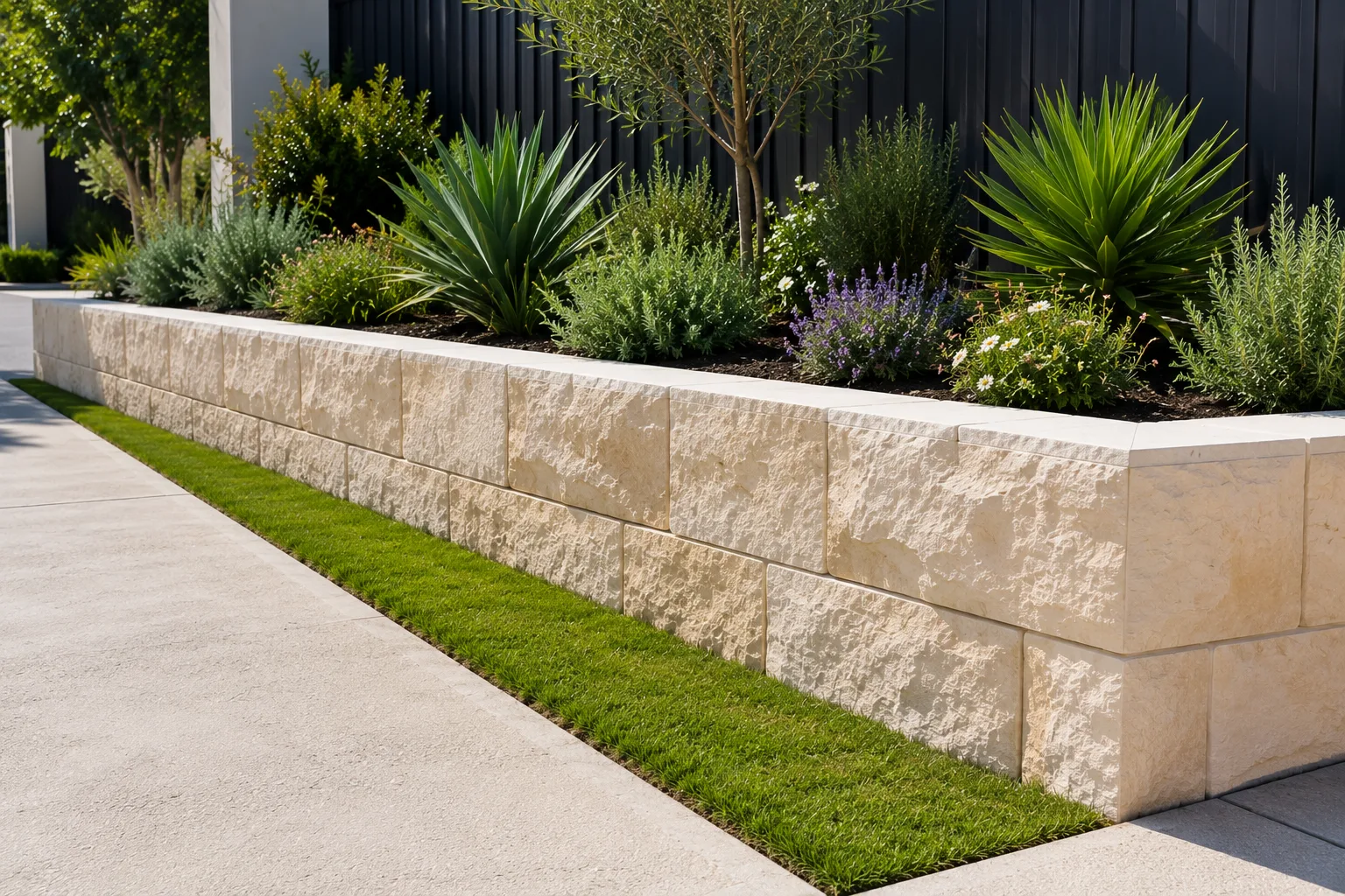 Retaining wall built near Lorne