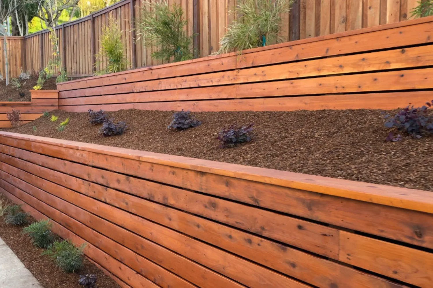Timber retaining wall project