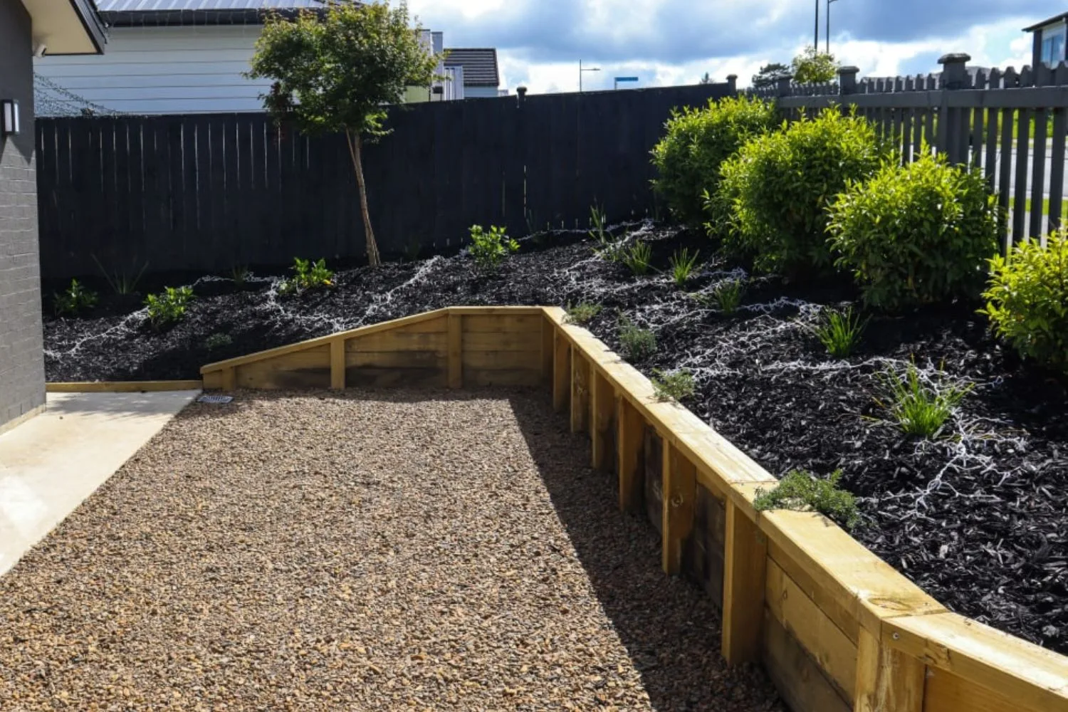 Timber retaining wall construction